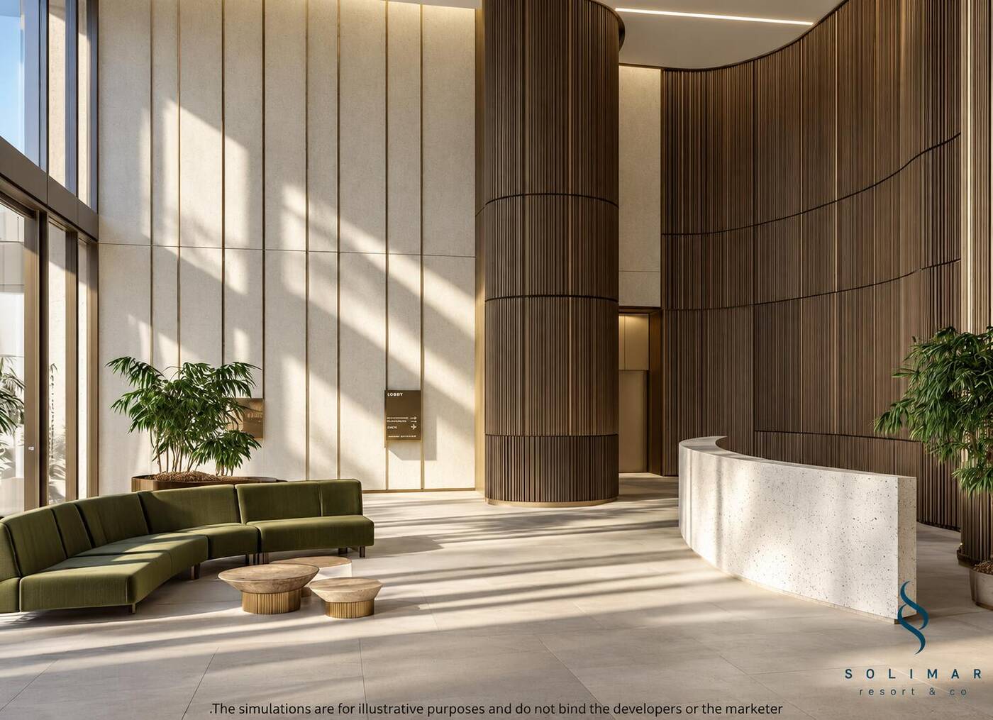 SOLIMAR lobby with reception and lounge seating