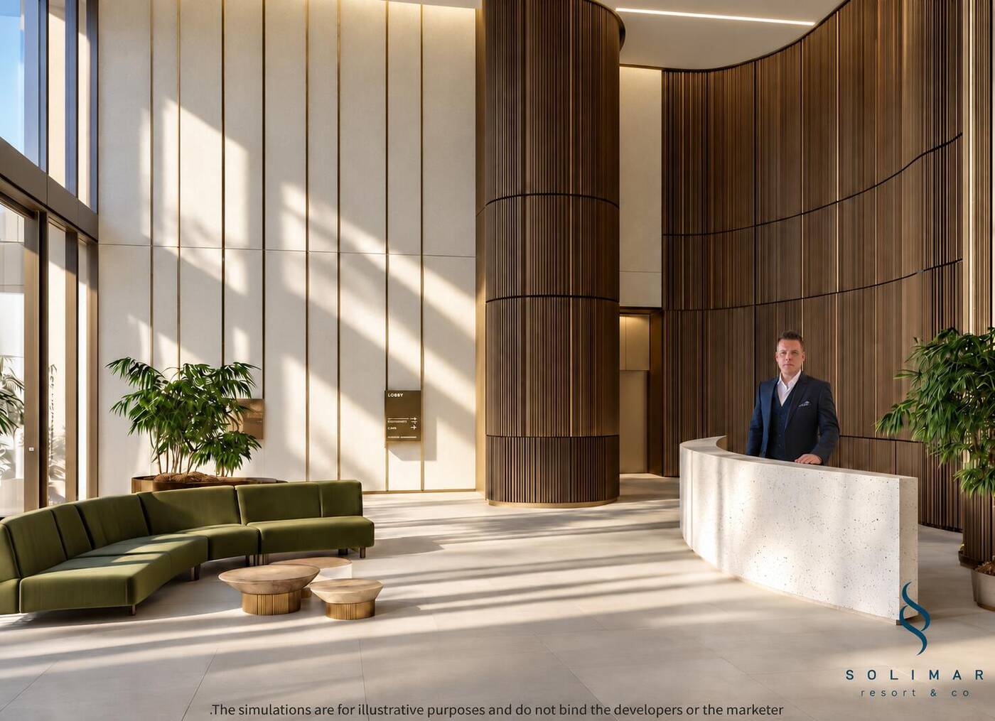 Michael Harpaz shown in a rendering of the SOLIMAR lobby