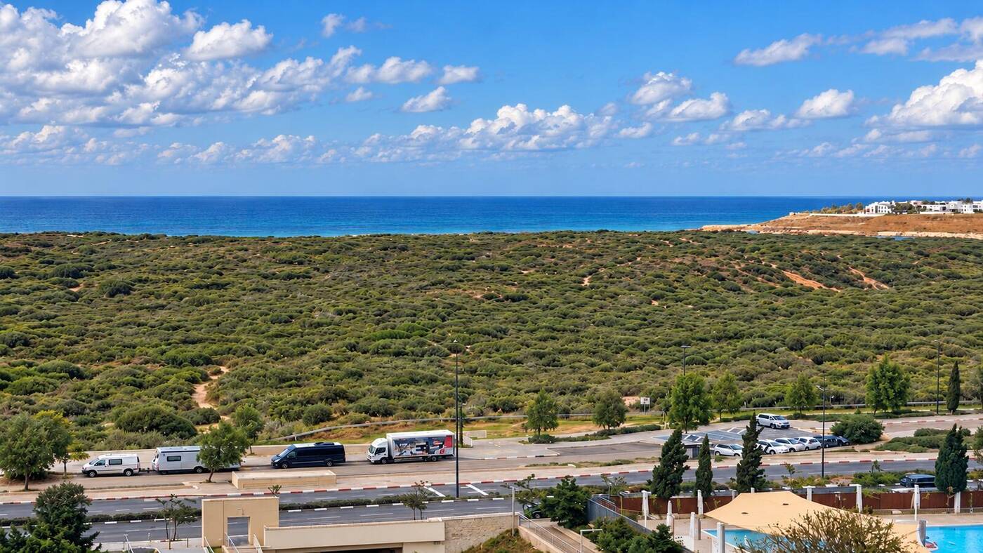 Real view over the nature reserve to the sea